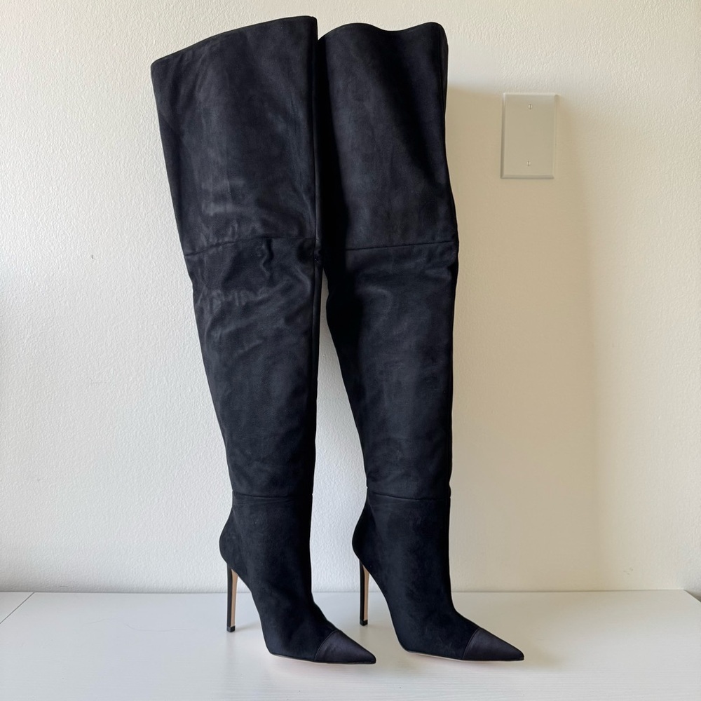 New! Good American Black Suede Over-the-Knee Women's Boots, Size 7,5 - Picture 5 of 12